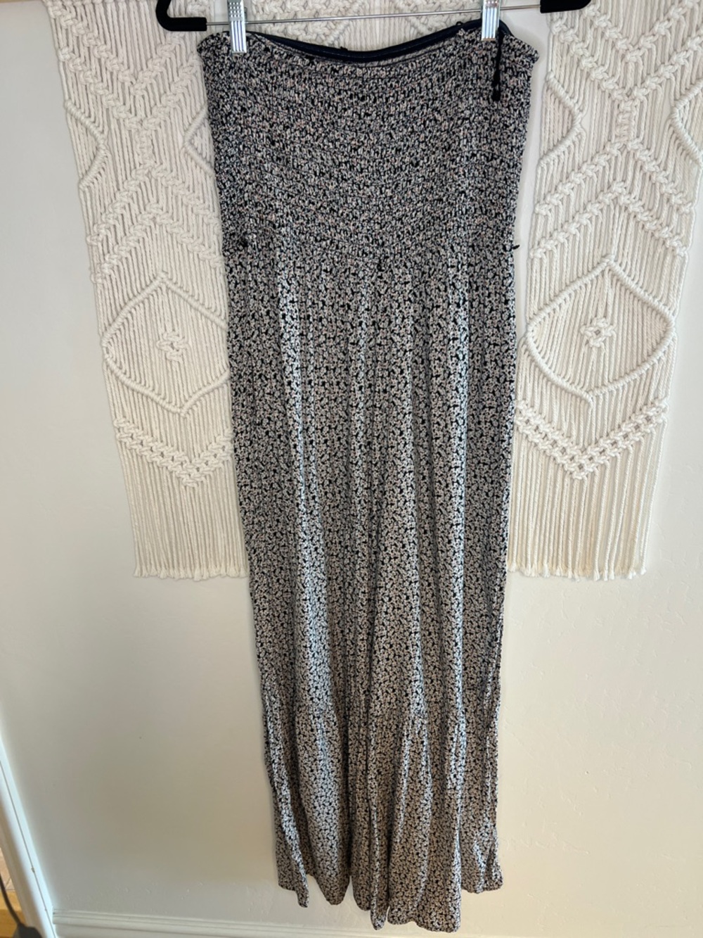 Free People Black and White Floral Strapless Maxi Jumpsuit Romper - Picture 6 of 9